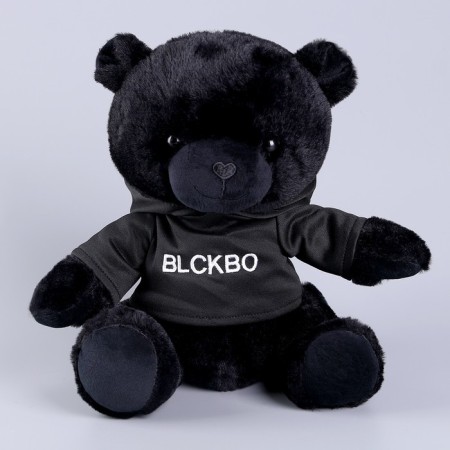 Soft toy "Black Bear" in a jacket, 26 cm-4