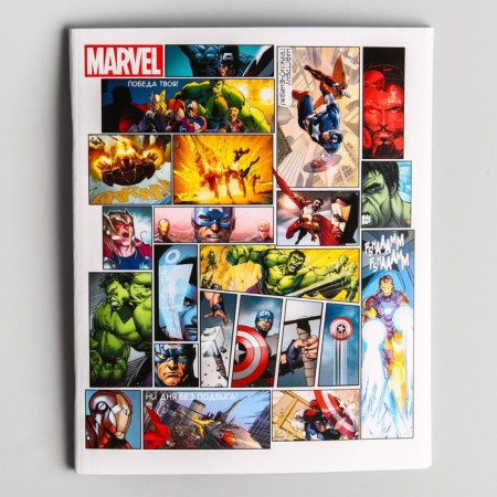 Notebook 48 sheets in a cage, cardboard cover, Avengers-3