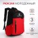 School backpack, 2 lightning departments, 3 pockets, black/red color