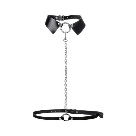 PECADO BDSM-cheese-shepherd, leash and carbine, genuine leather, black color-1