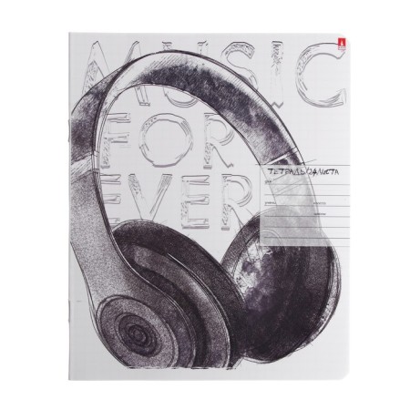 Notebook 24 sheets in the cage "Music. Black & White", cover coated paper, VD-smies, mix-3