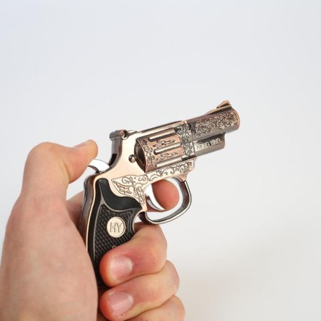 Gas lighter "Revolver", Piezo, Bronze-1