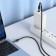 Cable Hoco U116, Type-C-Type-C, 60 W, 3 A, 1.2 m, transparent, fast charging, nylon, black