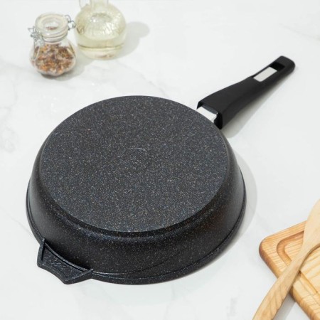 Granite Star pan, d = 26 cm, removable handle, anti -stick coating, black color-2