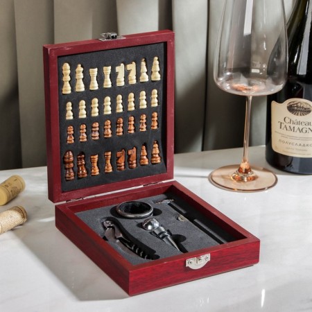 A set for the wine of the share, 4 objects: thermometer, ring, opener, cork, chess in the kit-2