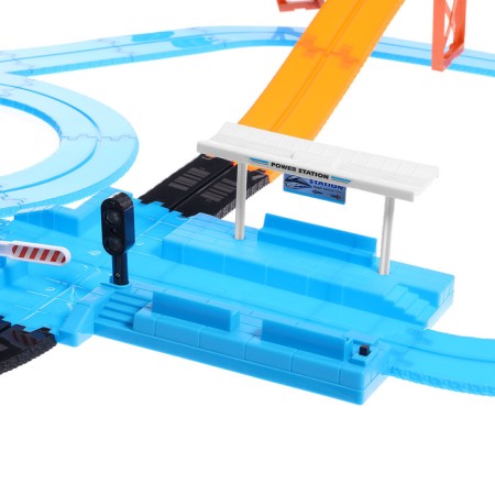 Railway Railway "Big Journey", with a machine and train, intersection, traffic lights-1