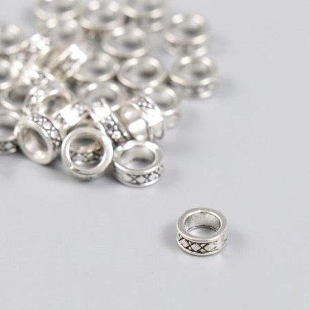 Bead for creativity Metal "Ring" silver 0.3x0.8 cm-1