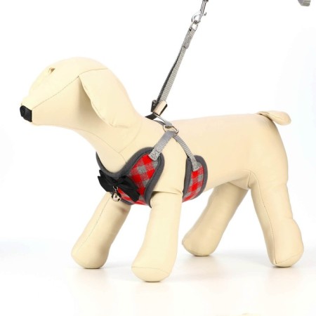 A set of ammunition with a soft harness, m, leash 120 x 1 cm, Osh 28-48 cm, OG 32-52 cm, red 47310-2