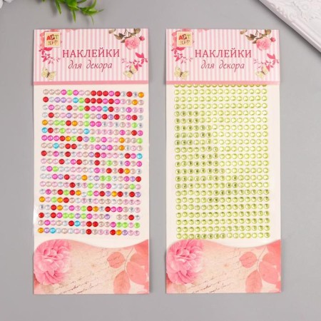 Sticker of rhinestones plastic "Crystals" mix 22x9.5 cm-5