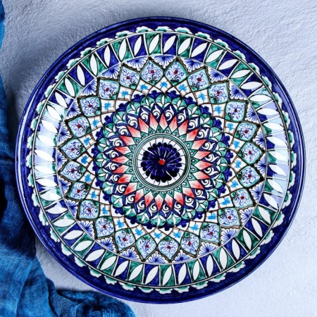 Largan Rishtan ceramics "Patterns", 28 cm, blue-4