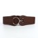 Women's belt, width 8.5 cm, metal buckle, brown color