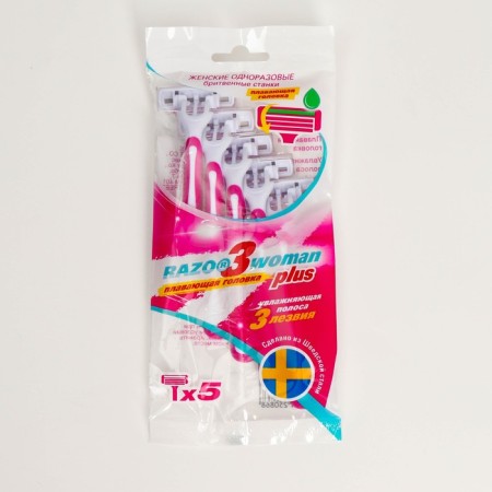 Razin -shaped razor machines Razo Delica, 3 blades moisturizing stripes, 5 pcs.