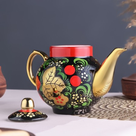 Khokhloma set, oval, 3 objects, samovar 3 l, a teapot 0.7 l, tray-9