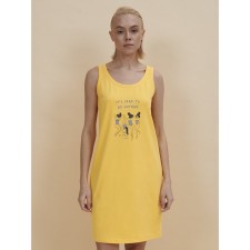 Female dress, size l, yellow color