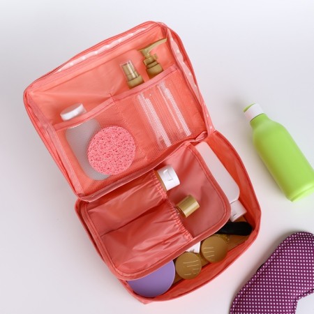 Road cosmetic bag, 2 parts with lightning, pink color-3