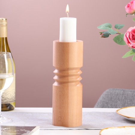 Candlestick, model No. 7, 9 x 25 cm, beech