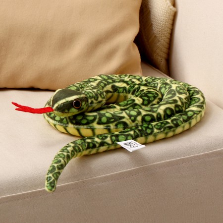 Soft toy "Snake", 30 cm, green color-1