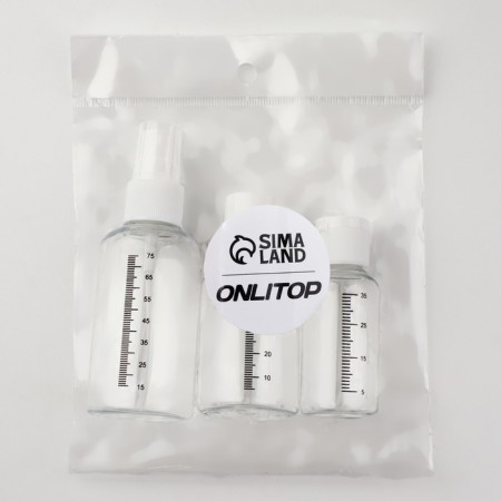 Storage set, 3 items, with a division scale, white/transparent color-2