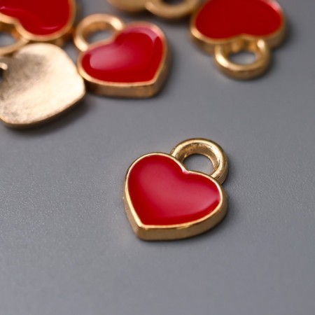 Decor for creativity Metal "Little Red Heart" enamel 0.9x1.1 cm-1