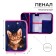 Penal 1 section 140 x 210 x 40 mm, folding pocket and cosmetic bag, fabric, calligrata top content "cat"