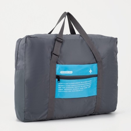 Board Road on a zipper, folding in a cosmetic bag, outer pocket, gray/blue color-1