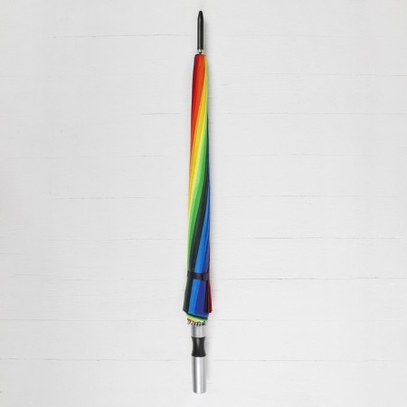 Umbrella - a semiautomatic “rainbow mood” cane, Eponge, 16 spokes, r = 48 cm, multi -colored-7
