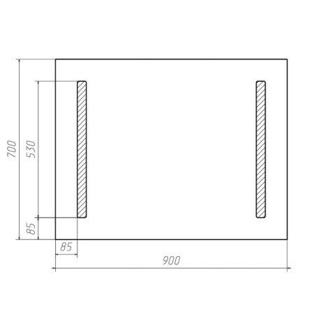Domino Mirror Good Light 2-90, with backlight, 700x900 mm-1