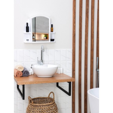 Cabinet for a bathroom with a mirror "Orion", snow-white color-10