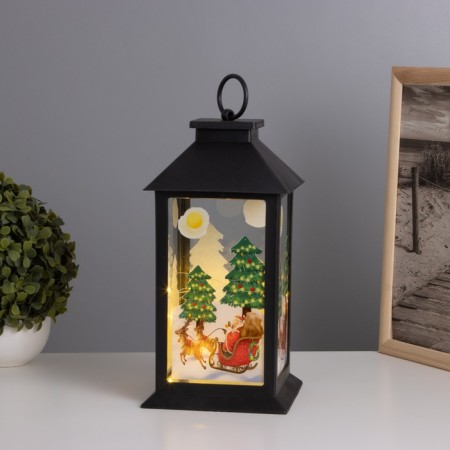 Lamp "Santa Klaus on Sani" 3haa Black 14x14x28.5cm-1