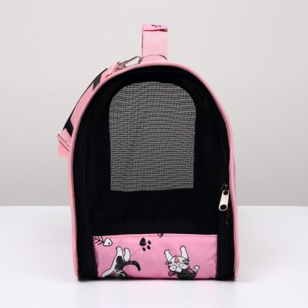 Bag - Animal Carrying "Playing Catcams", Pink, Size S, 37.5 x 17 x 22 cm-3