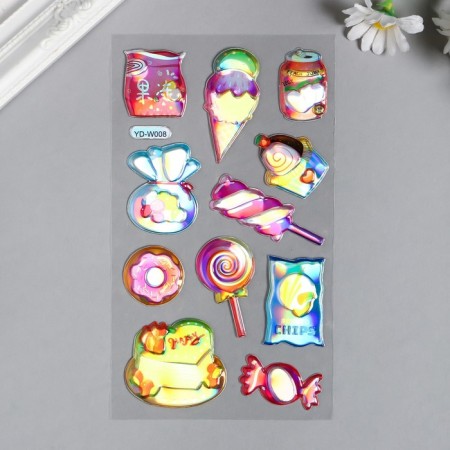 Sticker plastic holography "Lolliceis" MIX 23x11 cm-1
