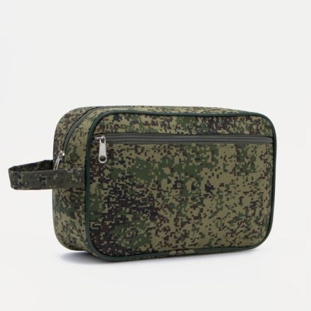 Lightning cosmetic bag, external pocket, camouflage color