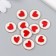 Decor for creativity Plastic "Red Heart in the Circle" White, gold 0.3x1.8x1.8 cm