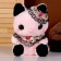 Soft toy "cat" with beads, 22 cm, pink color