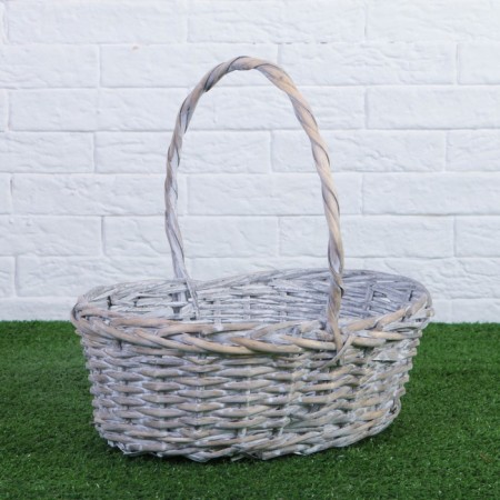 A set of wicker baskets, willow, 3 pcs., Gray-beige color, large-3