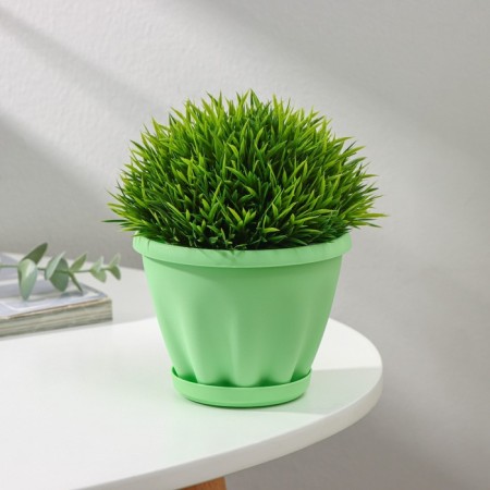 Pot for flowers with the Podon "Noble", 450 ml, d = 11 cm, green color