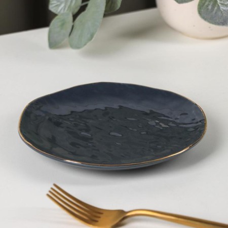 Ceramic pies Green, d = 15 cm, dark gray color-1
