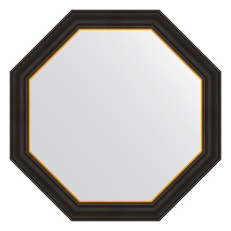 Mirror in a baguette frame, a black tree with gold 71 mm, 74x74 cm