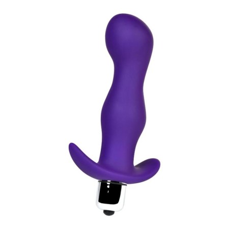 Anal plug Toyfa A-Toys with vibration, moisture resistant, silicone, purple color, 12.9 cm, d = 3-1