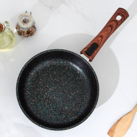 Granit Ultra Blue, D = 22 cm, removable handle, anti -stick coating, blue color-1