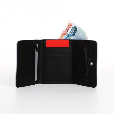 Women's wallet on the button, blue color-5