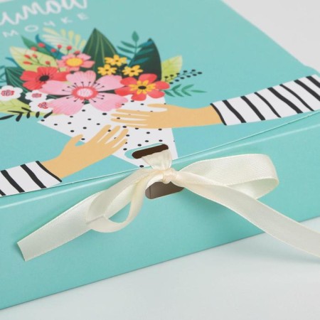 Gift folding box, packaging, “beloved mother”, 20 x 18 x 5 cm, without tape-3