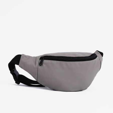 Lightning waist bag, external pocket, gray color-1