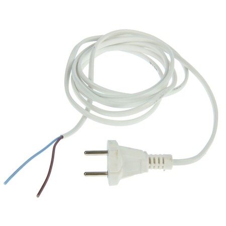 Cord with an electric fork Universal, 2.2 m, SHVVP 2x0.75 mm2, white