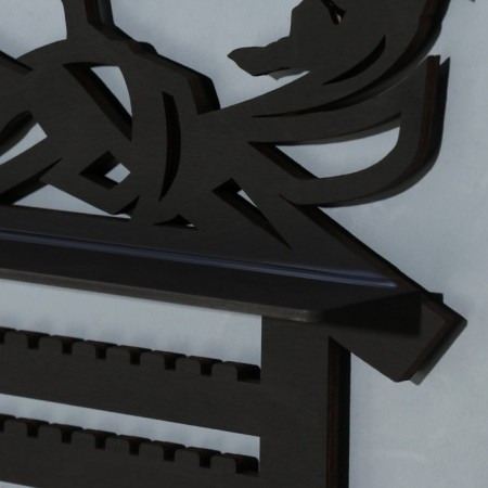 Moars with a shelf "karate" black color, 42.5x27.5 cm-1