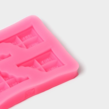 Mold "Chocolate Tiles", silicone, 6.9 × 6 cm, pink color-2