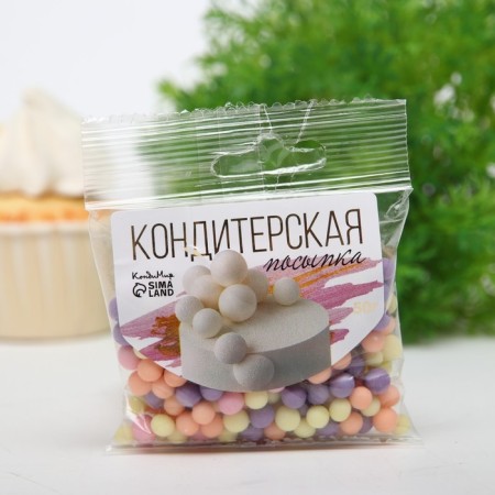 Sprinking confectionery in color glaze (orange, lilac, pink, yellow) 50 g-1