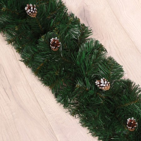 Garland coniferous "fireplace" cones silver d -30 cm length -160 cm