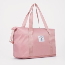 Sports bag with lightning, with an increase, external pocket, pink color