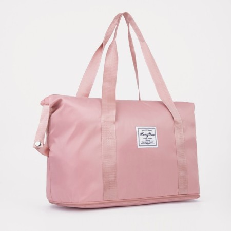 Sports bag with lightning, with an increase, external pocket, pink color
